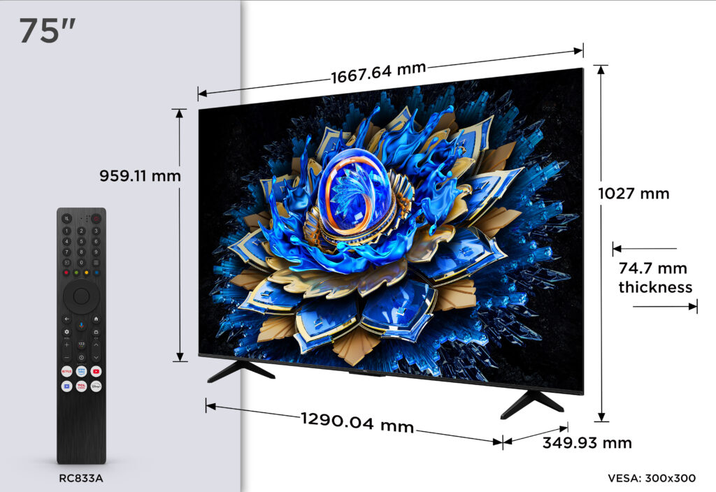 Televizor TCL QLED 75T69C, 189 cm, Smart Google TV, 4K Ultra HD, Clasa F — Eficiență energetică și cost operațional