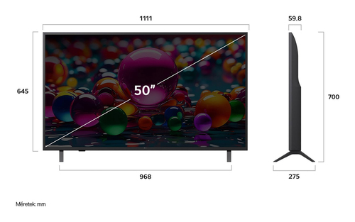 Televizor LG LED 50UA73003LA, 126 cm, Smart, 4K Ultra HD, Clasa G — Sunet și conectivitate