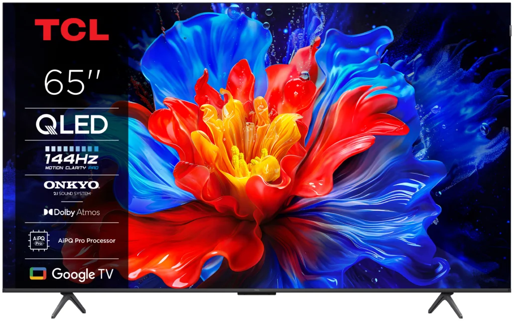Televizor TCL QLED 65P8K, 164 cm, Smart Google TV, 4K Ultra HD, 144Hz, Clasa F