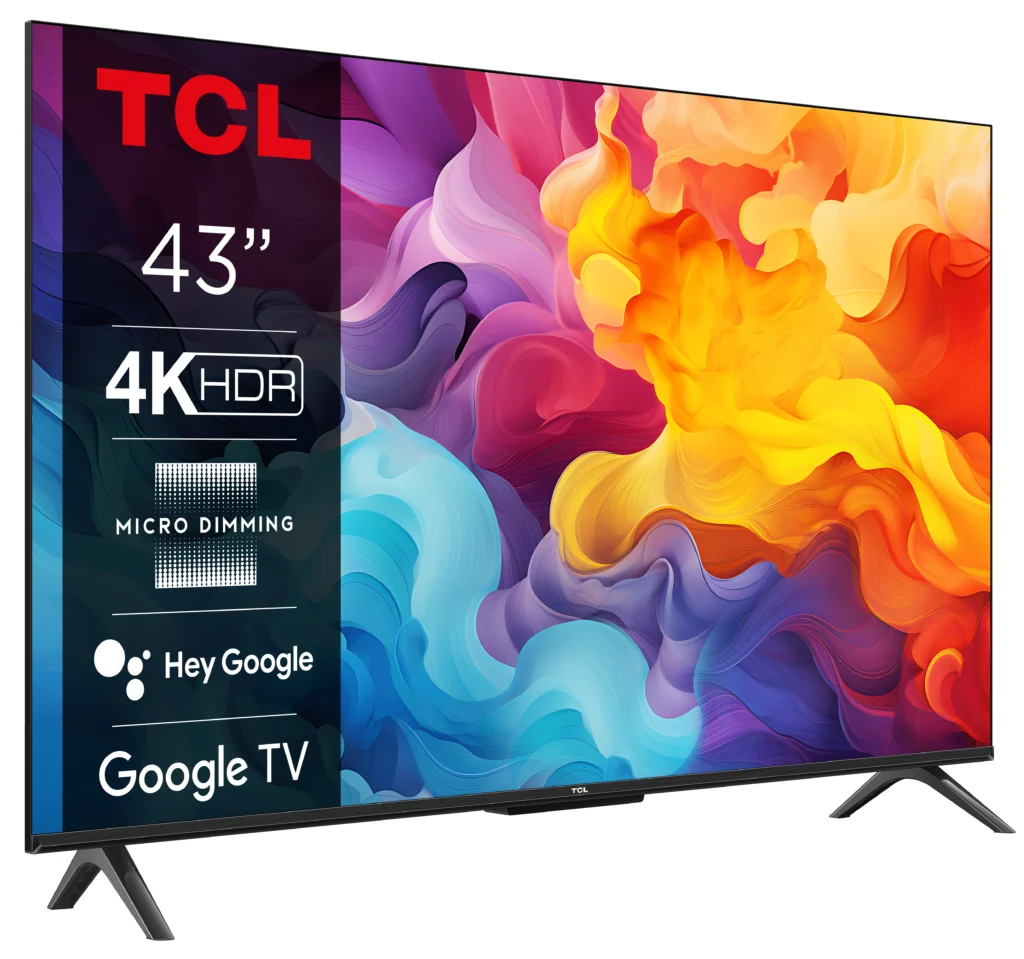 Televizor TCL LED 43P655, 108 cm, Smart Google TV, 4K Ultra HD, Clasa F — Sunet și conectivitate