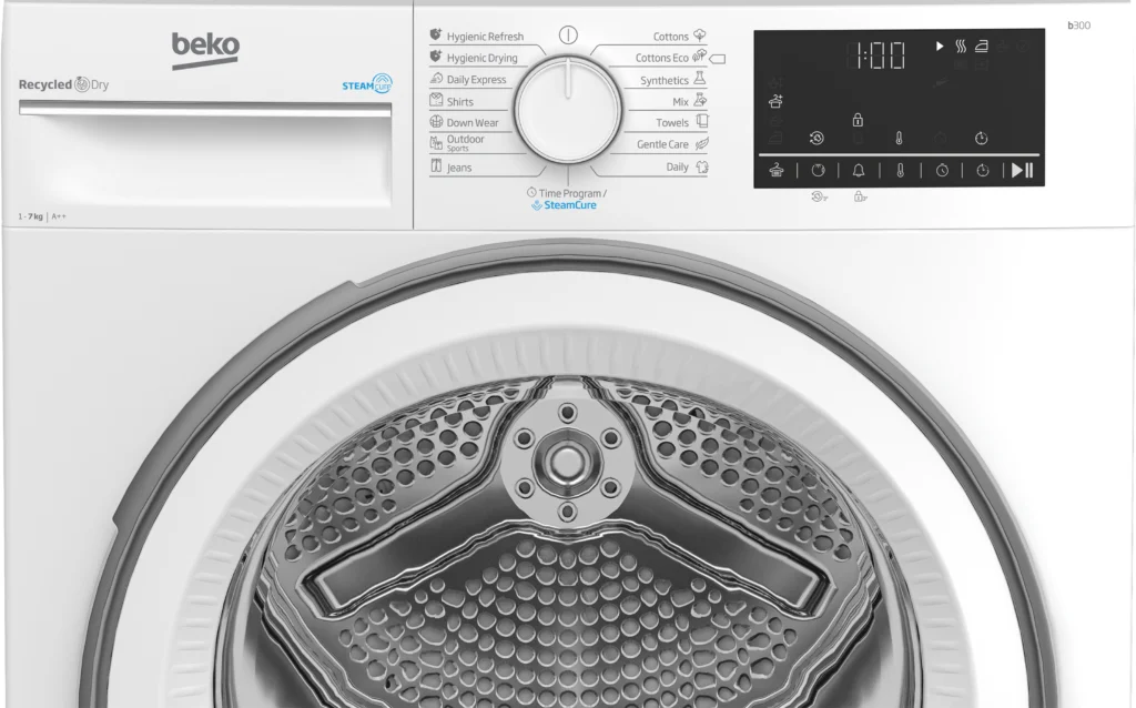 Uscator de rufe Beko B3T67230, 7 kg, Clasa D, Pompa de caldura, SteamCure, Hygienic Dry, Recycled Dry, Alb — Pentru cine NU e potrivit