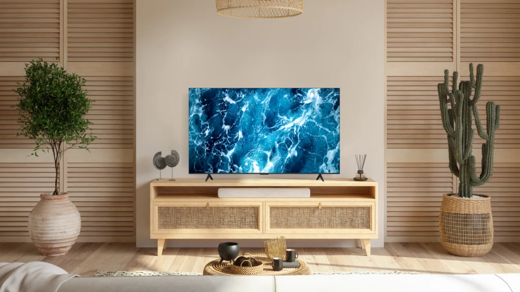 Televizor TCL QLED 55T69C, 139 cm, Smart Google TV, 4K Ultra HD, Clasa F