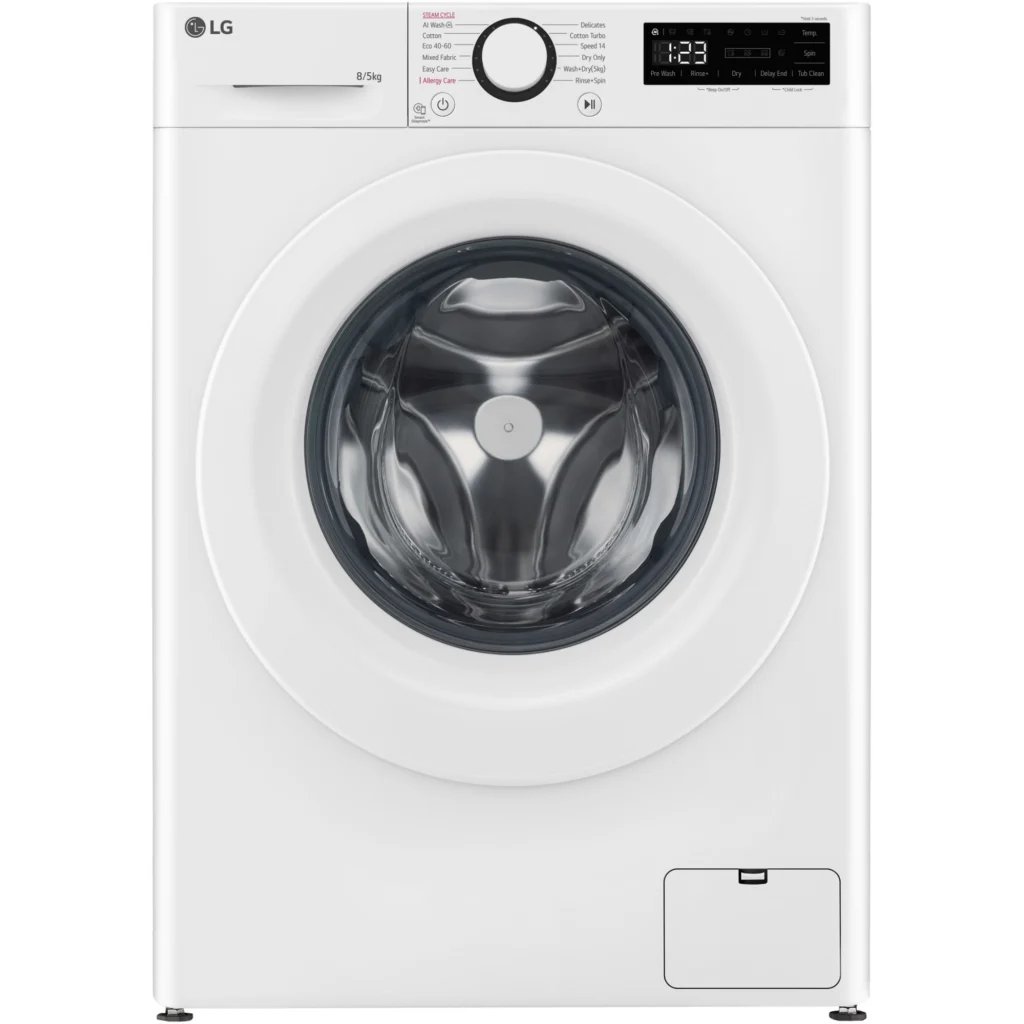 Masina de spalat rufe cu uscator LG F2DR508SWW, 8 kg Spalare, 5 kg Uscare, 1200 rpm, Motor Direct Drive, Clasa E, Alb